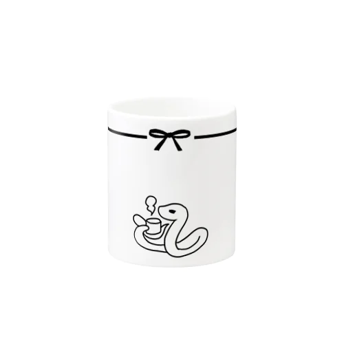 蛇のにょろちゃん、モノクロシンプルマグカップ Mug