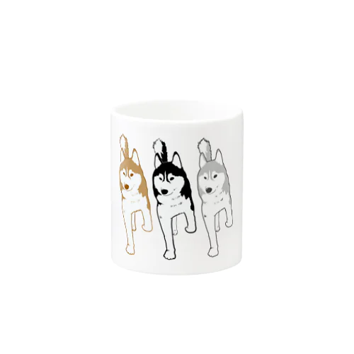 ３カラーのハスキー Mug