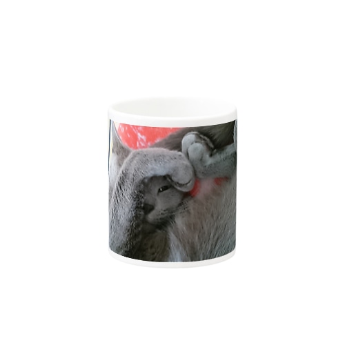 ちらりっロシアンブルー(よこ) Mug