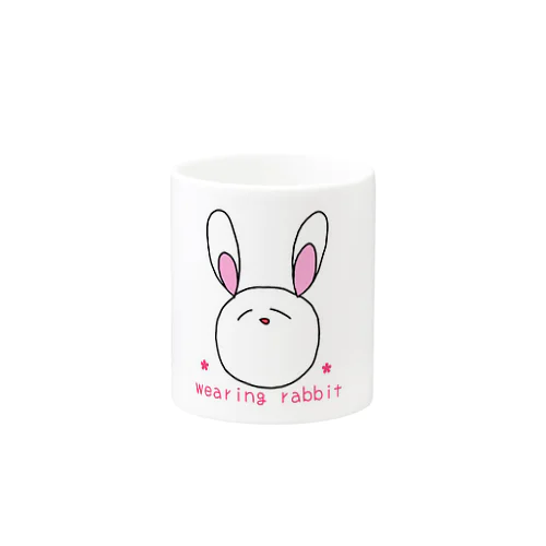 服を着たうさぎ。(顔) Mug