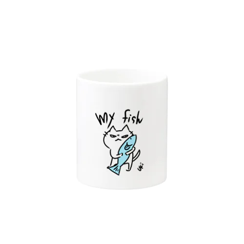 サカナ ハナサナイ ネコ Mug