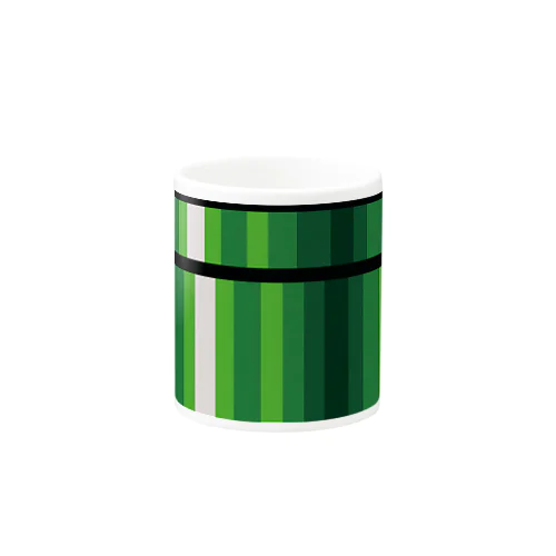 緑のストライプ マグカップ