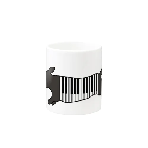 犬ピアノ ダックス ブラック Mug