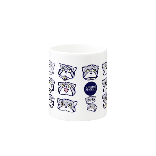 マヌルネコ大集合！マグ（白） Mug