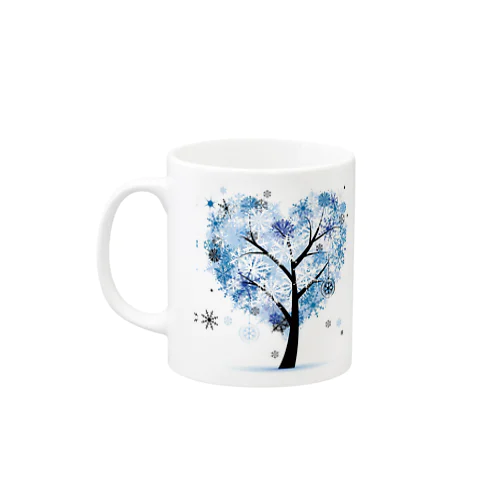 雪結晶ハートツリー Mug