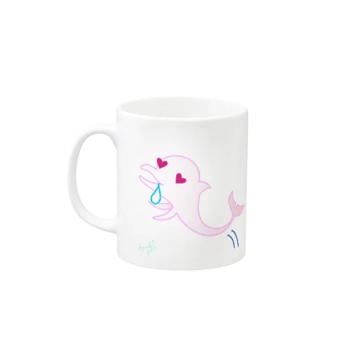 目がハート、ジャンプするイルカ♪ Mug