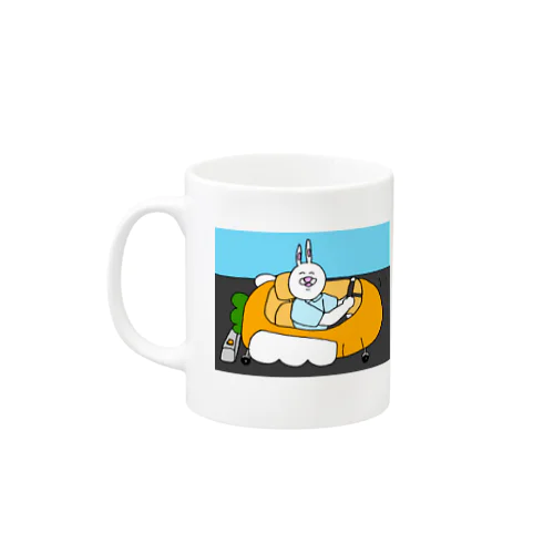 ウサギ/駐車場にて 左利き用 Mug