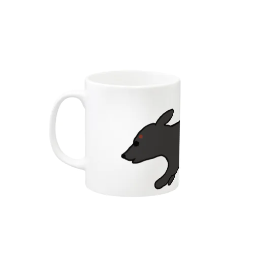 走る犬 ダックス ブラック Mug