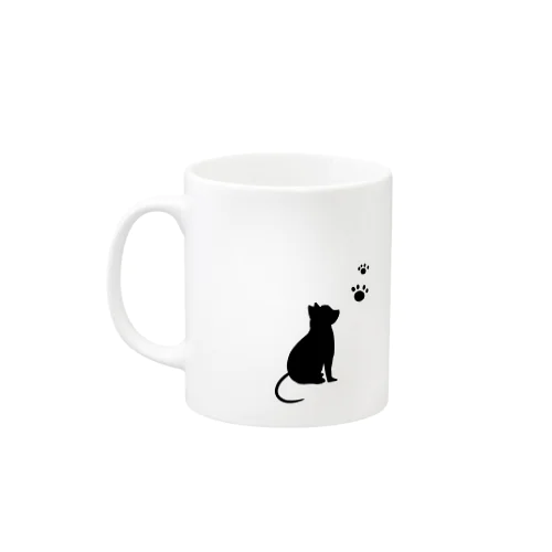 黒猫シルエット Mug