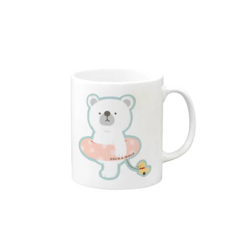 まるいシロクマくんとアヒルちゃん Mug