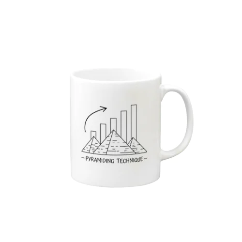 PYRAMIDING TECHNIQUE（マグカップ）（投資・株クラのデザイン） Mug