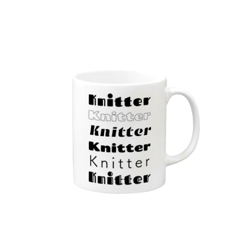 many knitters (black) Mug