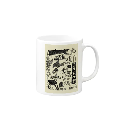 版画風コリドラス（和紙） Mug