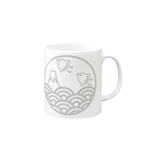 青海波と富士と千鳥(オフホワイト) Mug