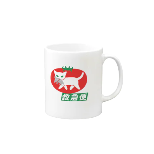 白猫トマトの救急便 Mug