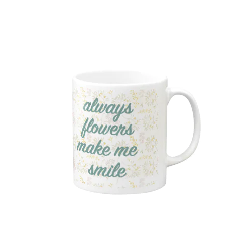 HAPPY FLOWERS detailed with logo Mug