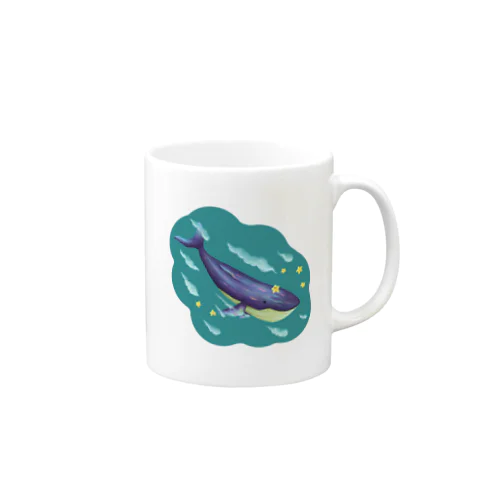 星と泳ぐシロナガスクジラ Mug