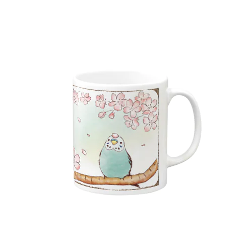 水色インコさんと春うらら Mug