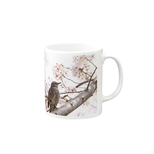 ヒヨドリと桜 Mug