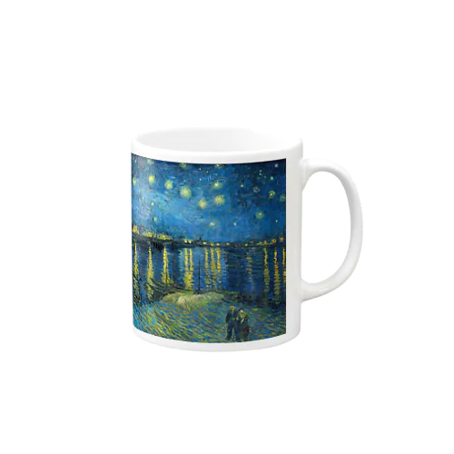 ゴッホ・ローヌ川の星月夜 Mug