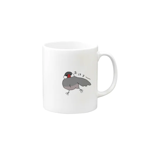 お目覚め文鳥のマグカップ Mug