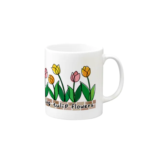 The blooming tulip flowers マグカップ