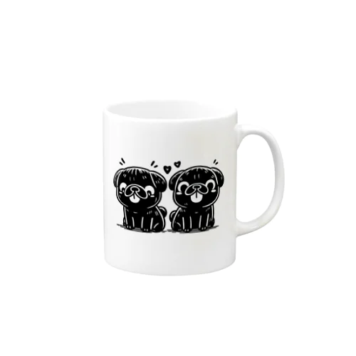 twin pug Mug