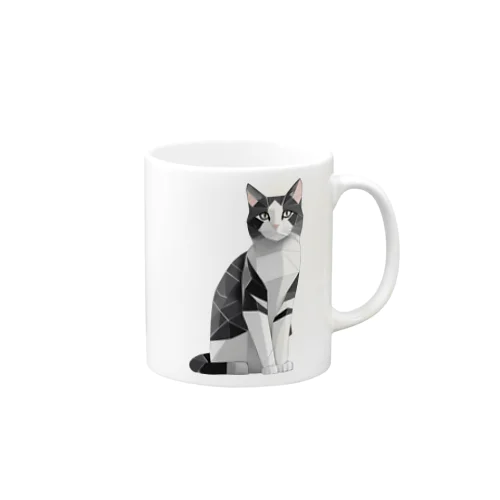 日本の猫　ハチワレさん Mug