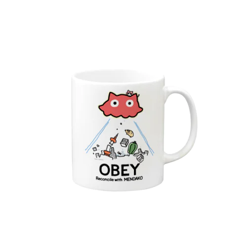 めんだこちゃん OBEY (淡色用)  머그컵