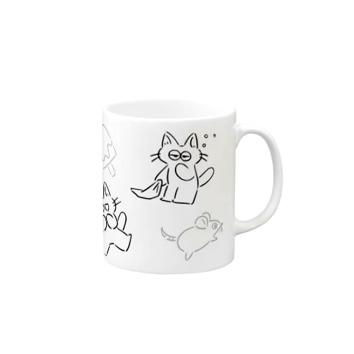 ねこのこ(白黒) Mug