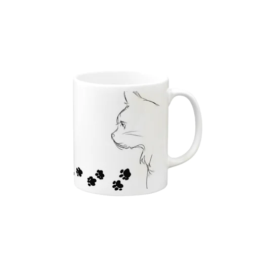 猫とあしあと Mug