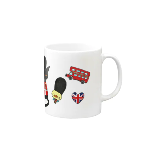 LONDON 天使のひよこちゃんと黒猫ムーン Mug