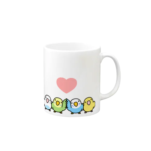 ハイタッチなかよしセキセイインコ【まめるりはことり】 Mug