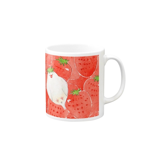 よし、これなら見つからないぞ～（いちごと文鳥） Mug