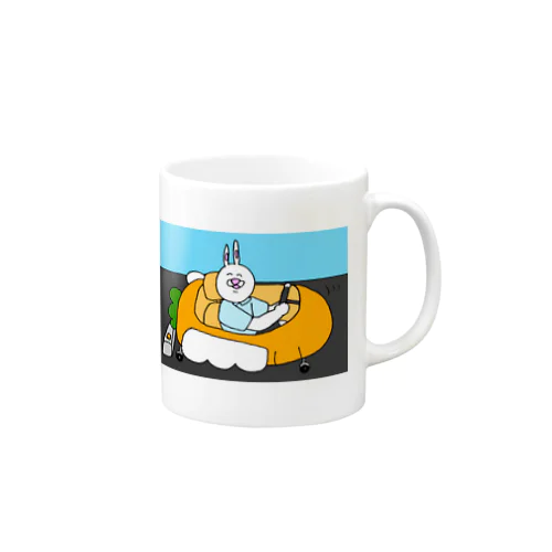 ウサギ/駐車場にて Mug