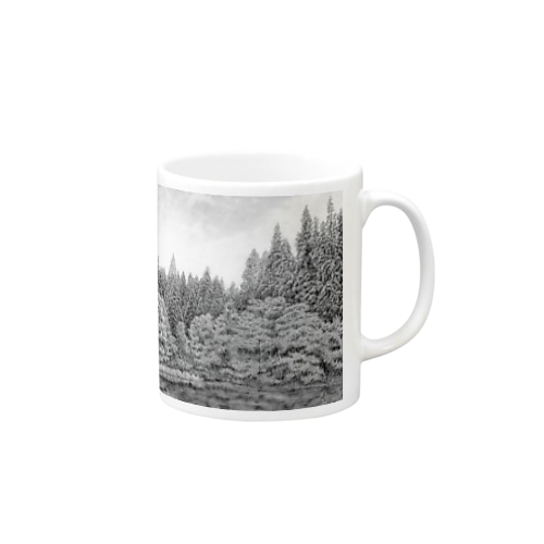 鉛筆画・森 Mug