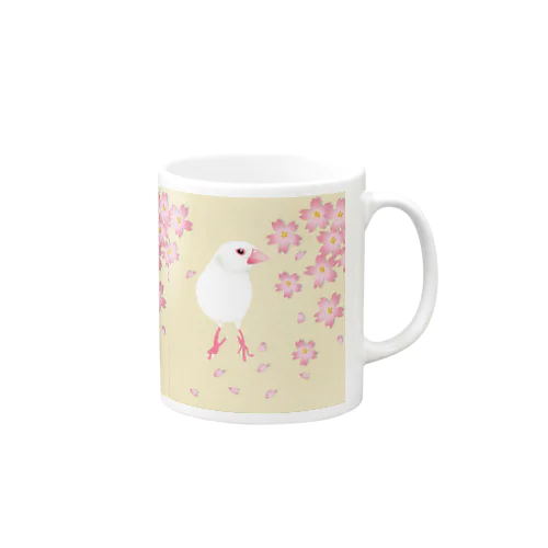 文鳥モデル：テトちゃんベージュ桜 Mug