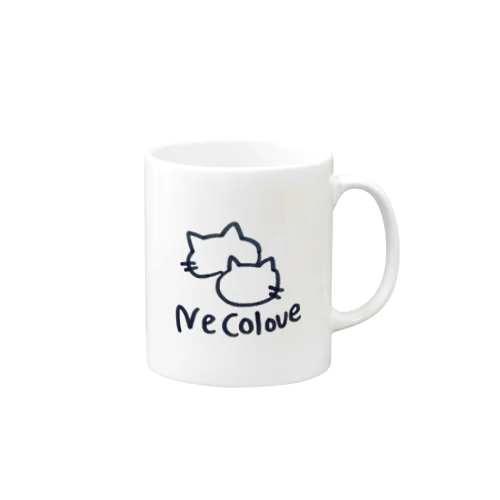 Necolove イラストロゴ旧2匹のねこ Mug