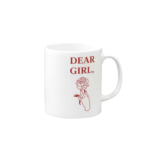 dear girl, red logo マグカップ