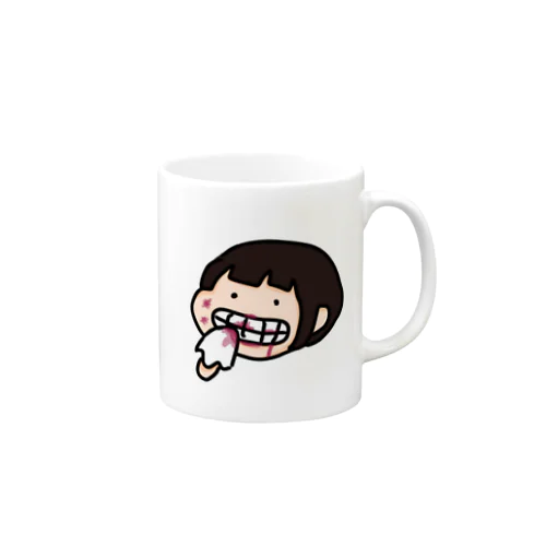 歯についたティントリップをティッシュオフするしーちゃん Mug