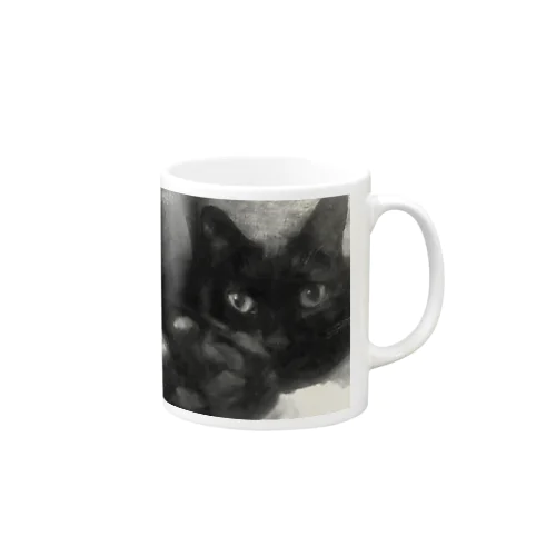 黒猫あずきの肉球 Mug