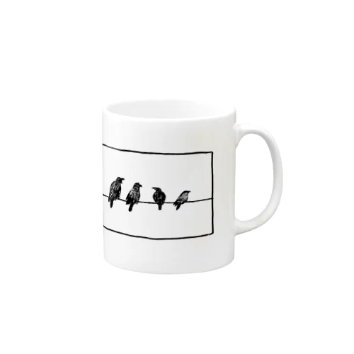 ４羽のカラス Mug