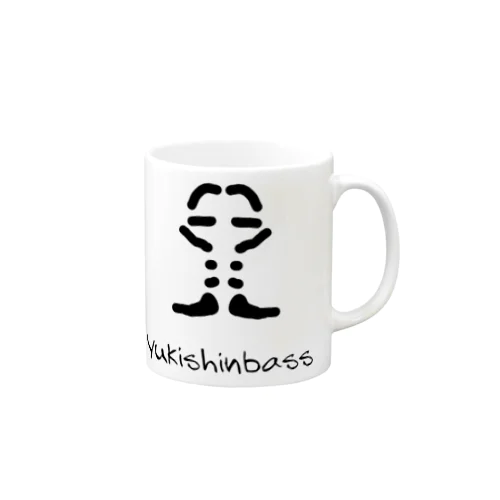 YUKISHINBASSスタンダードロゴ（ホワイト） マグカップ