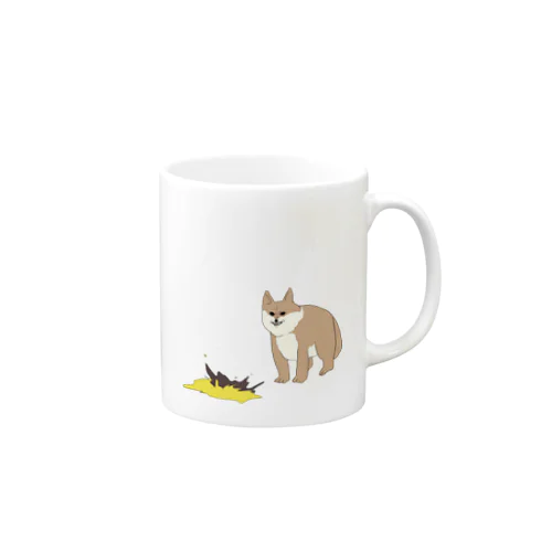 プリンに威嚇する犬 Mug