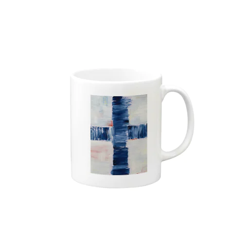 手描きクロス(BLUE) Mug