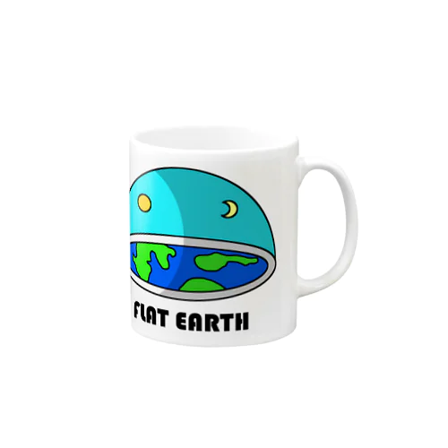 フラットアース　（FLAT　EARTH）白色背景 Mug