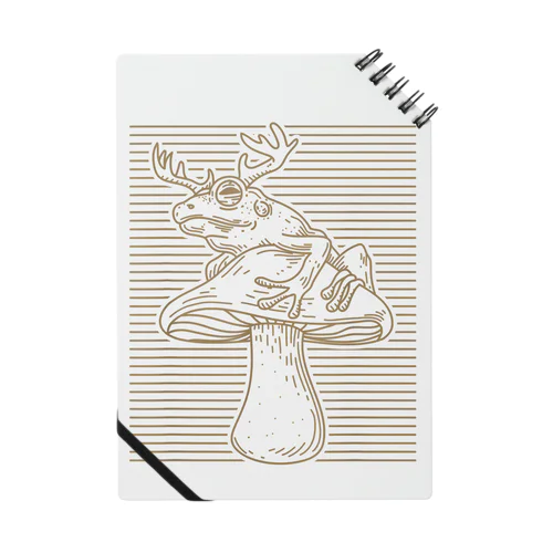 Cottagecore Aesthetic Mushroom Antlers Toad Mycology MorelTシャツ Notebook