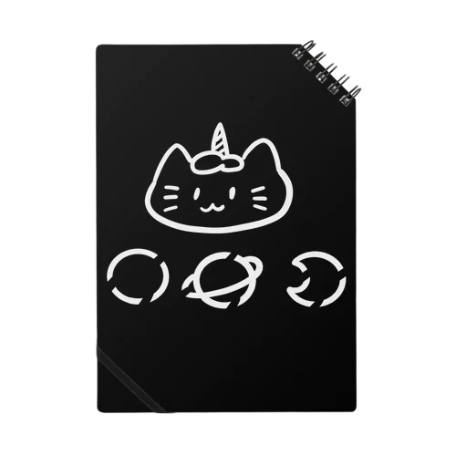 🪐ゆにねこ🪐黒色×白線 Notebook