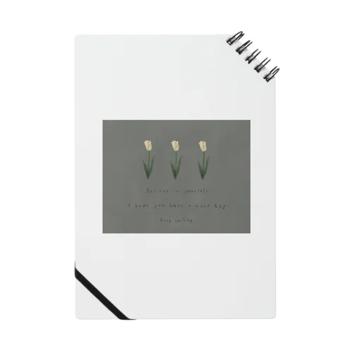 Khaki gray × Cream three tulip ノート