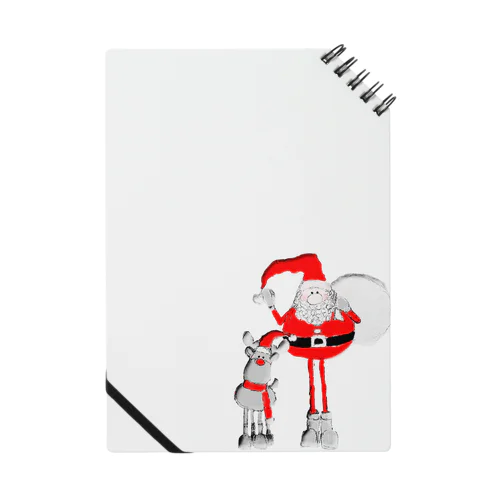 Santa＆Rudolph(モノトーン×赤) Notebook